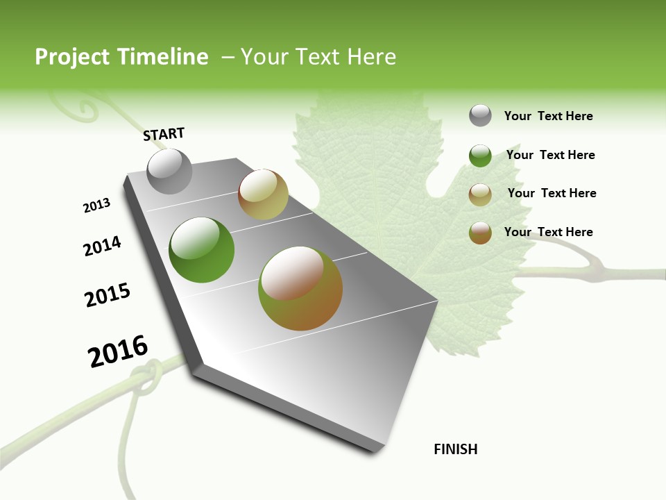 Green Isolation Grapes PowerPoint Template