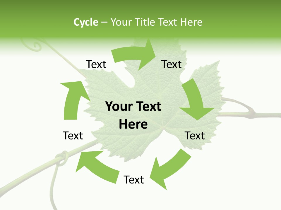 Green Isolation Grapes PowerPoint Template