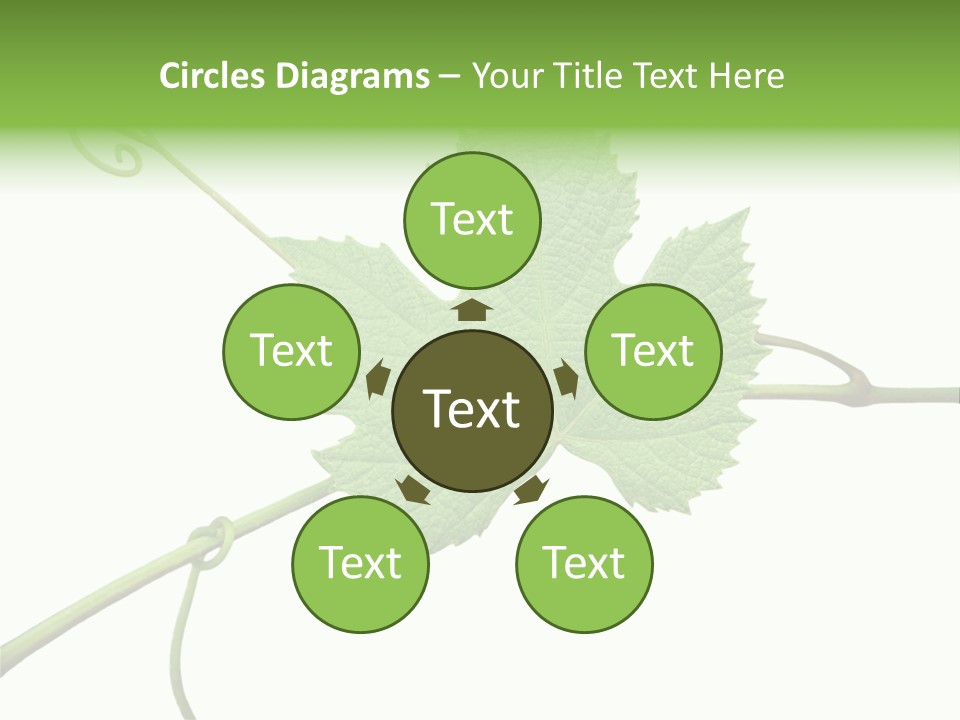 Green Isolation Grapes PowerPoint Template