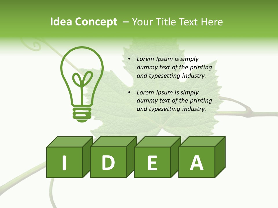 Green Isolation Grapes PowerPoint Template