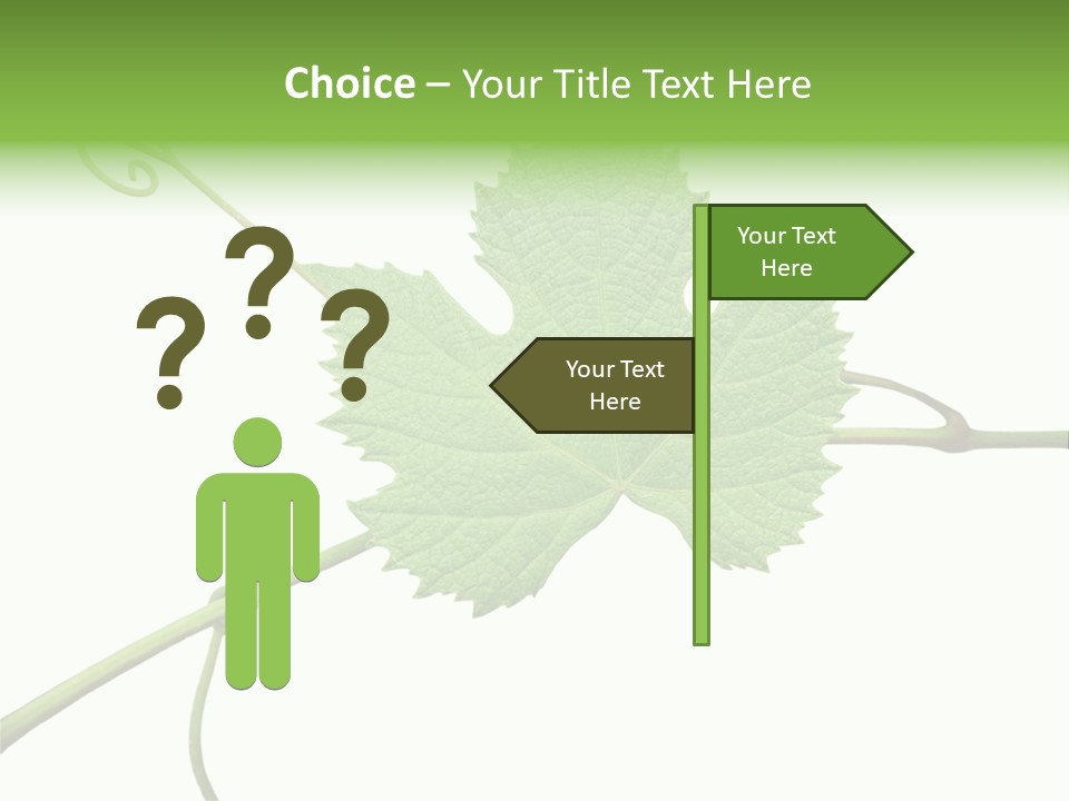 Green Isolation Grapes PowerPoint Template
