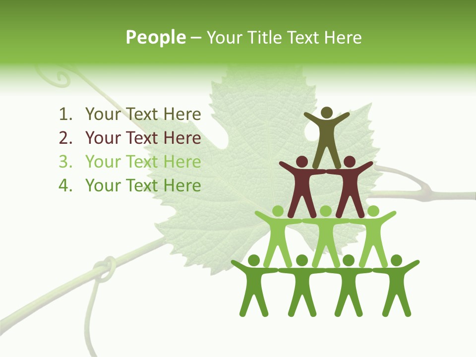 Green Isolation Grapes PowerPoint Template