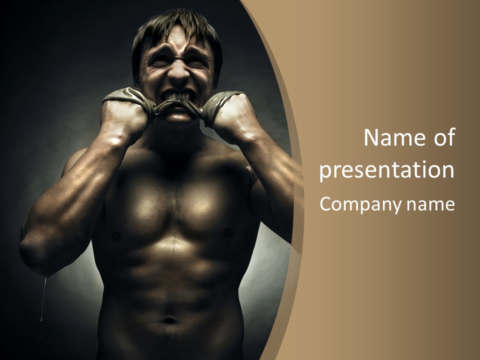 Male Person Fighter PowerPoint Template