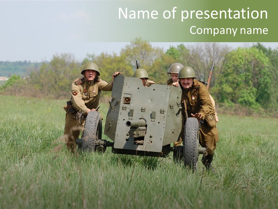 Vintage Equipment Reenaction PowerPoint Template