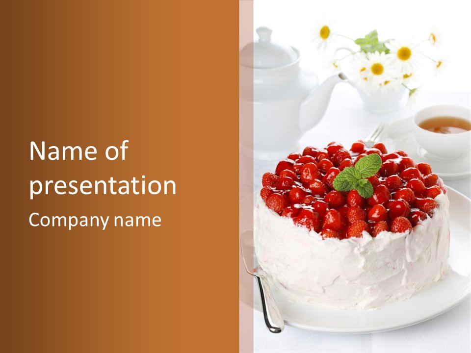 Pastry Decorative Cake PowerPoint Template