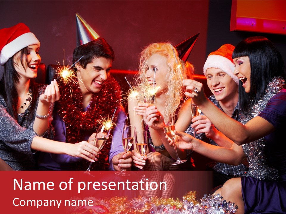 Festivity Party Flute PowerPoint Template