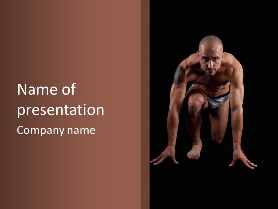 Built Shirtless Abs PowerPoint Template