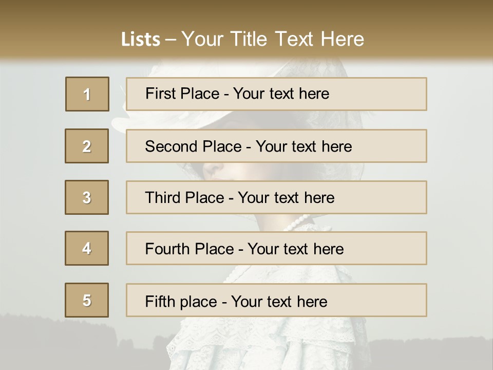 Promenade Woman Elegant PowerPoint Template