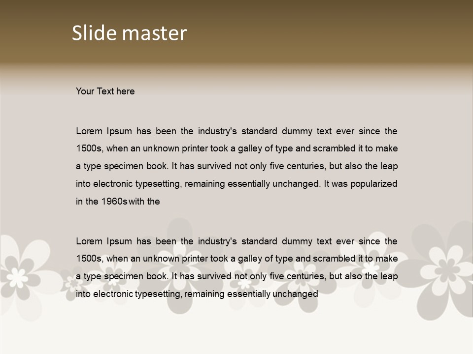 Seventies Flowers Brush PowerPoint Template