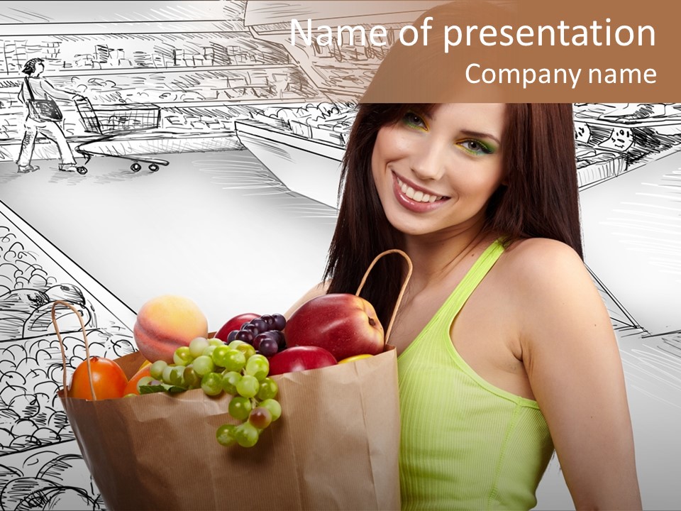 Portrait Fruit Person PowerPoint Template