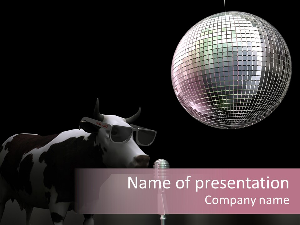 Sweet Illustration Cow PowerPoint Template