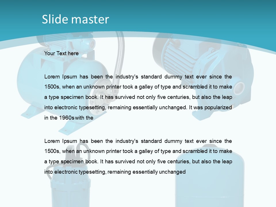Water Backgrounds Pumps PowerPoint Template