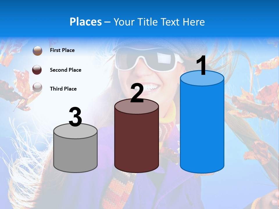 Leisure Hair Sunglasses PowerPoint Template