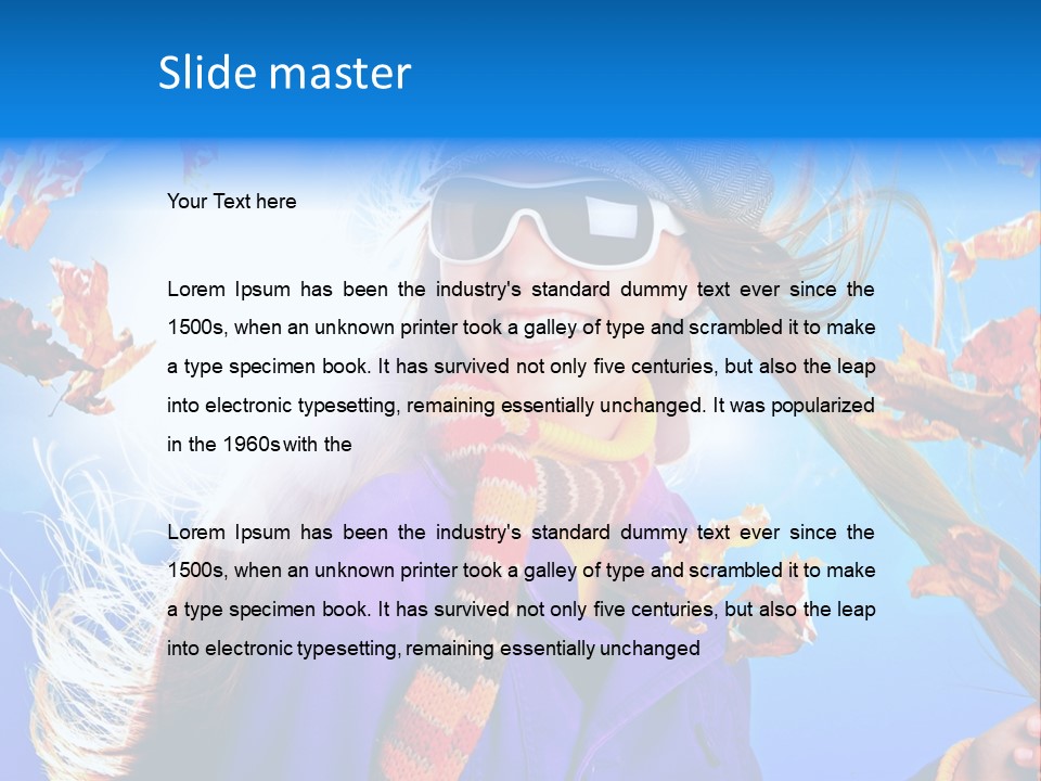 Leisure Hair Sunglasses PowerPoint Template