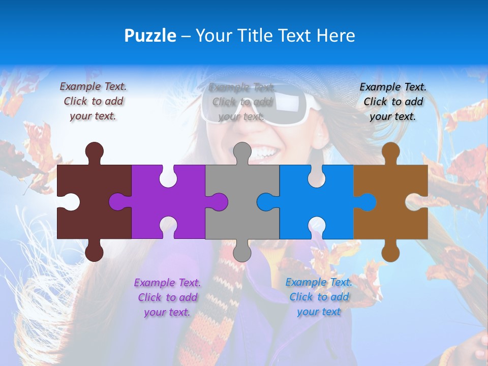 Leisure Hair Sunglasses PowerPoint Template