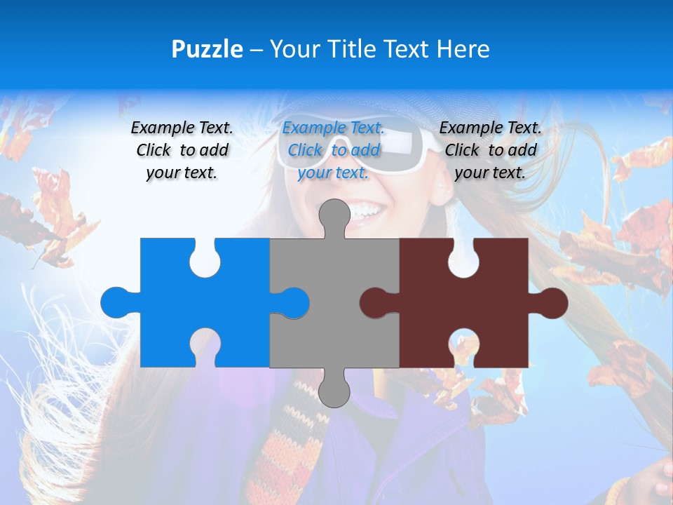 Leisure Hair Sunglasses PowerPoint Template