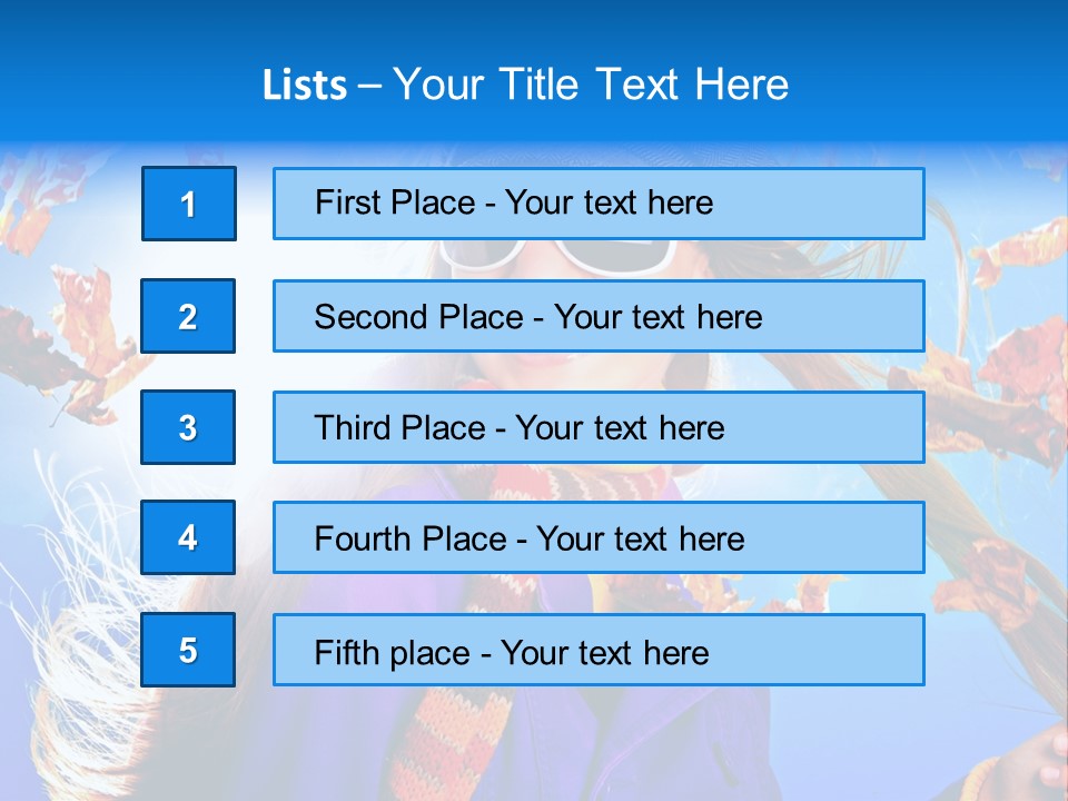 Leisure Hair Sunglasses PowerPoint Template