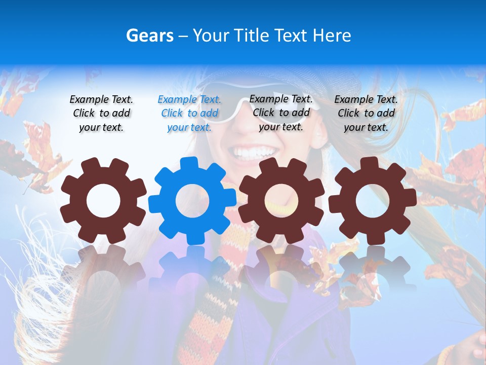 Leisure Hair Sunglasses PowerPoint Template