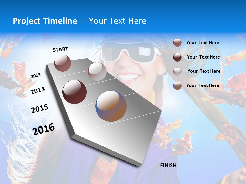 Leisure Hair Sunglasses PowerPoint Template
