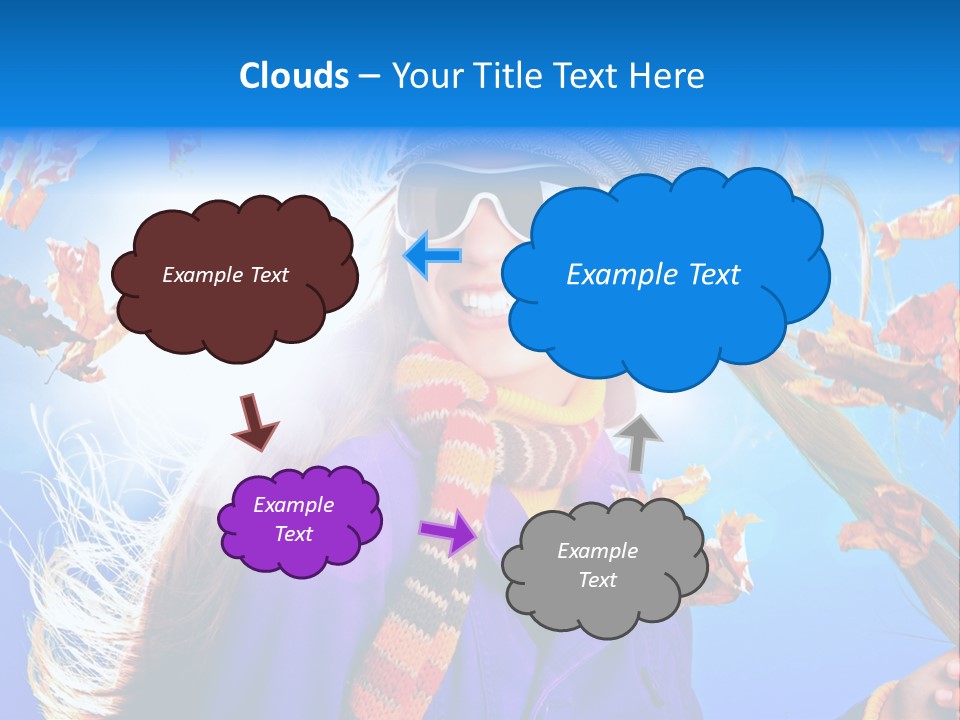 Leisure Hair Sunglasses PowerPoint Template