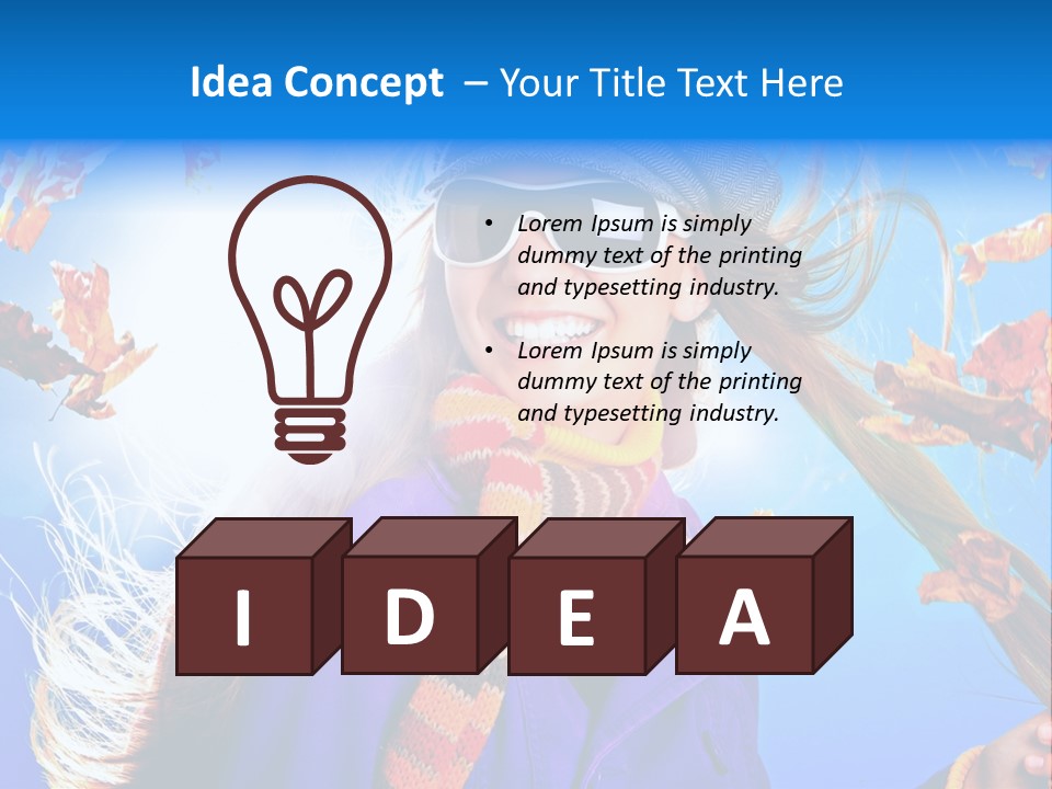 Leisure Hair Sunglasses PowerPoint Template