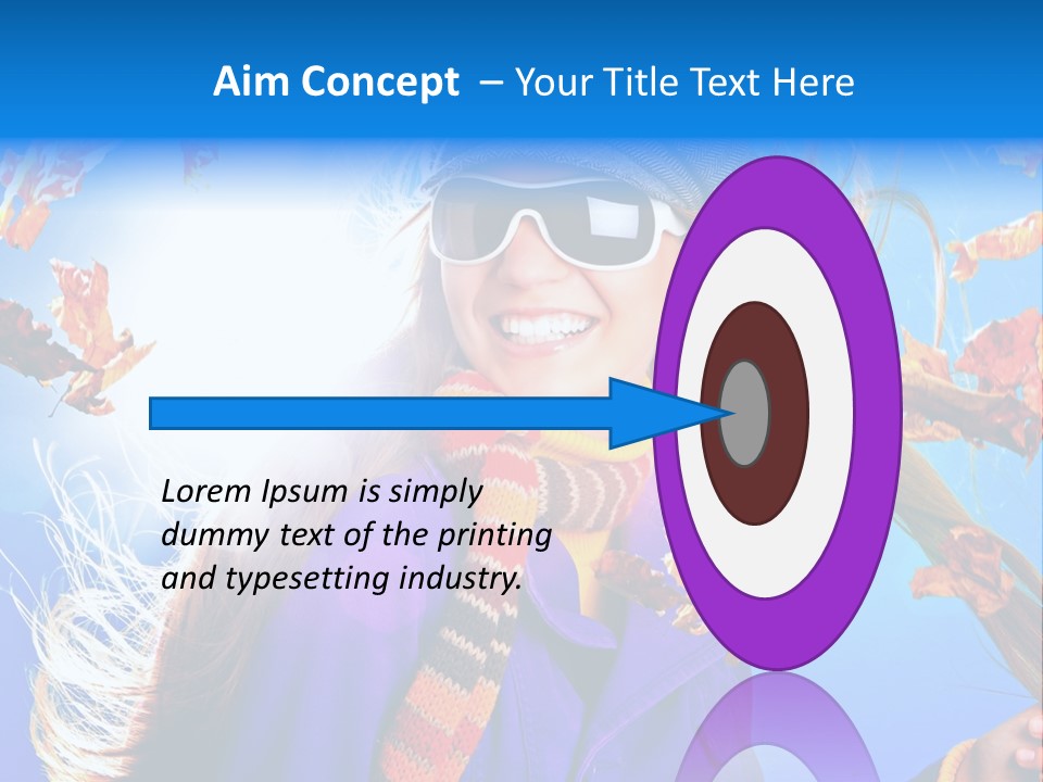 Leisure Hair Sunglasses PowerPoint Template