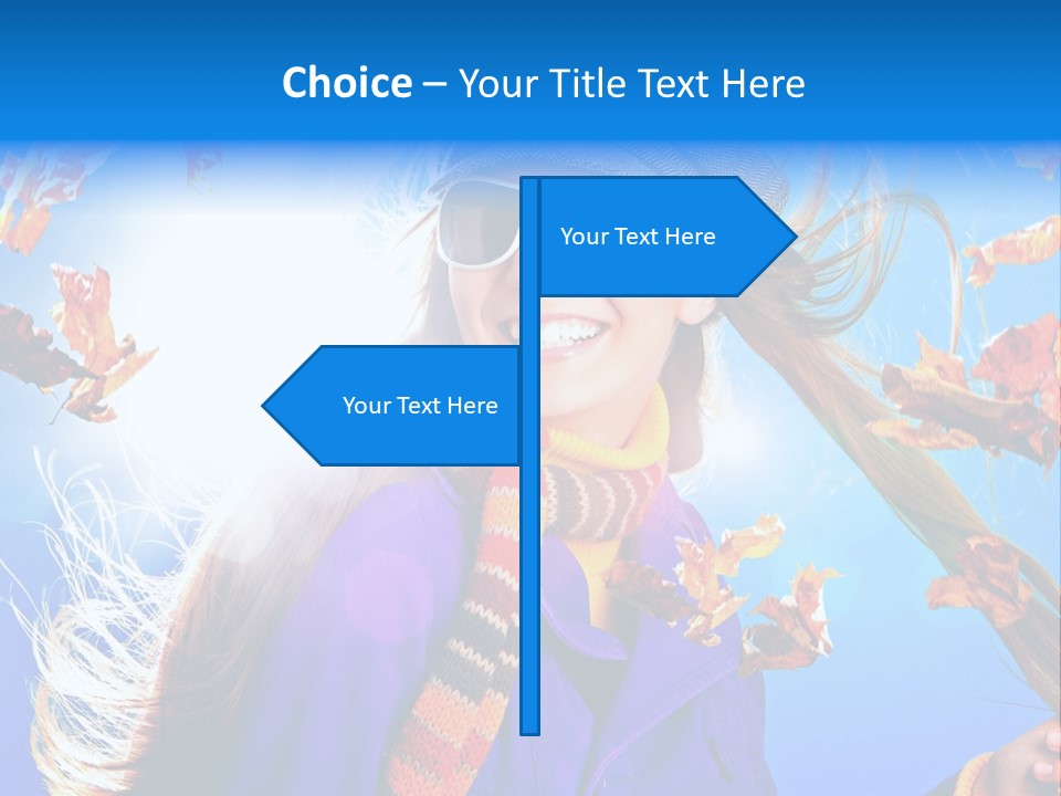 Leisure Hair Sunglasses PowerPoint Template