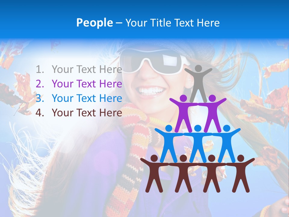 Leisure Hair Sunglasses PowerPoint Template