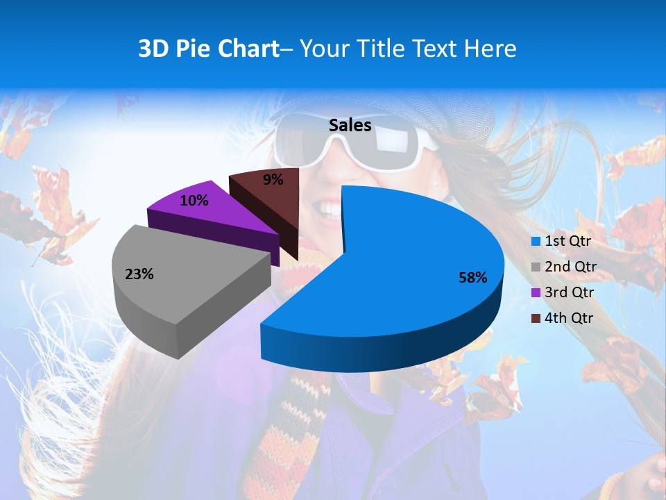 Leisure Hair Sunglasses PowerPoint Template