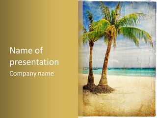 Ocean Water Grunge PowerPoint Template