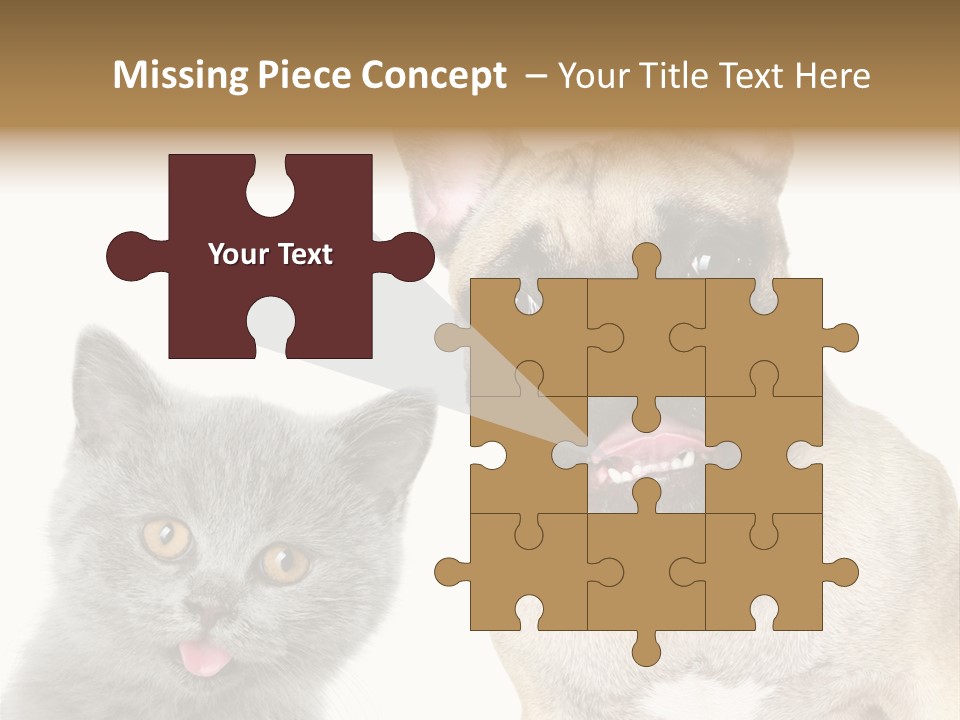 Defender Watching Puppy PowerPoint Template