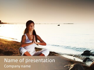 Beauty Bra Yoga PowerPoint Template