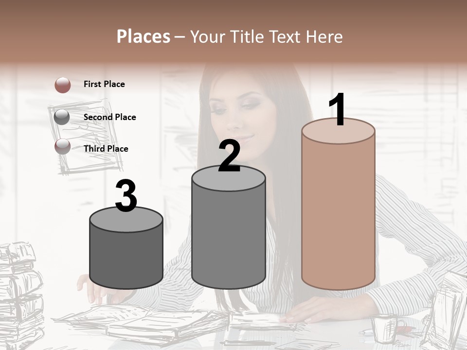 Female Indoors Businesswoman PowerPoint Template