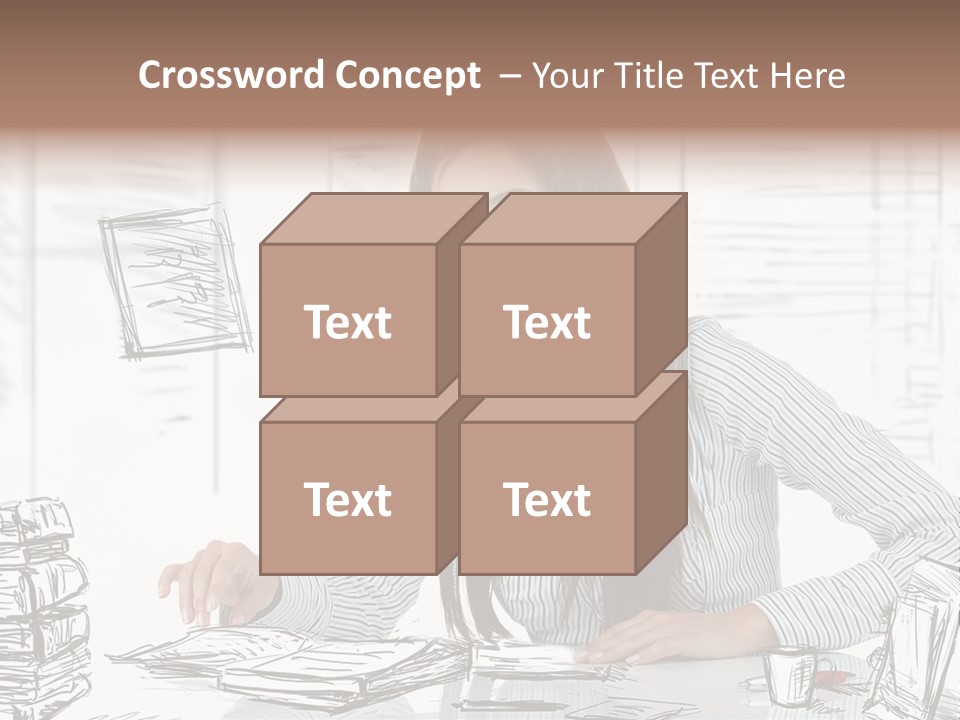 Female Indoors Businesswoman PowerPoint Template