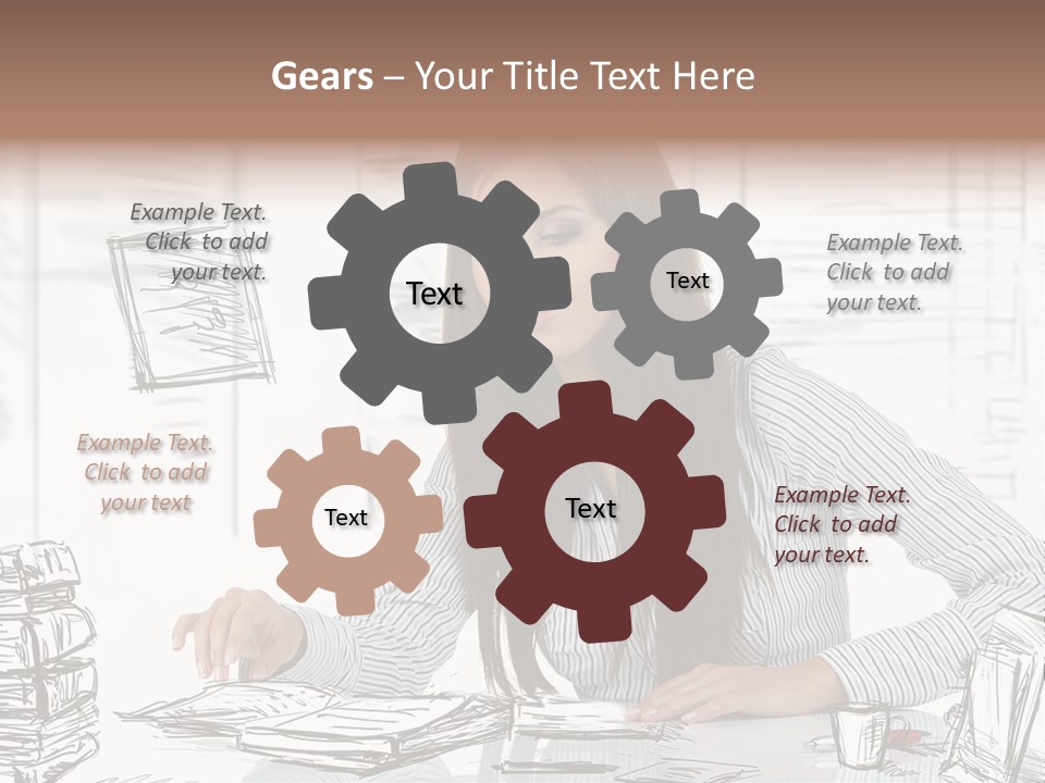 Female Indoors Businesswoman PowerPoint Template