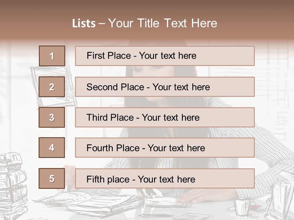 Female Indoors Businesswoman PowerPoint Template