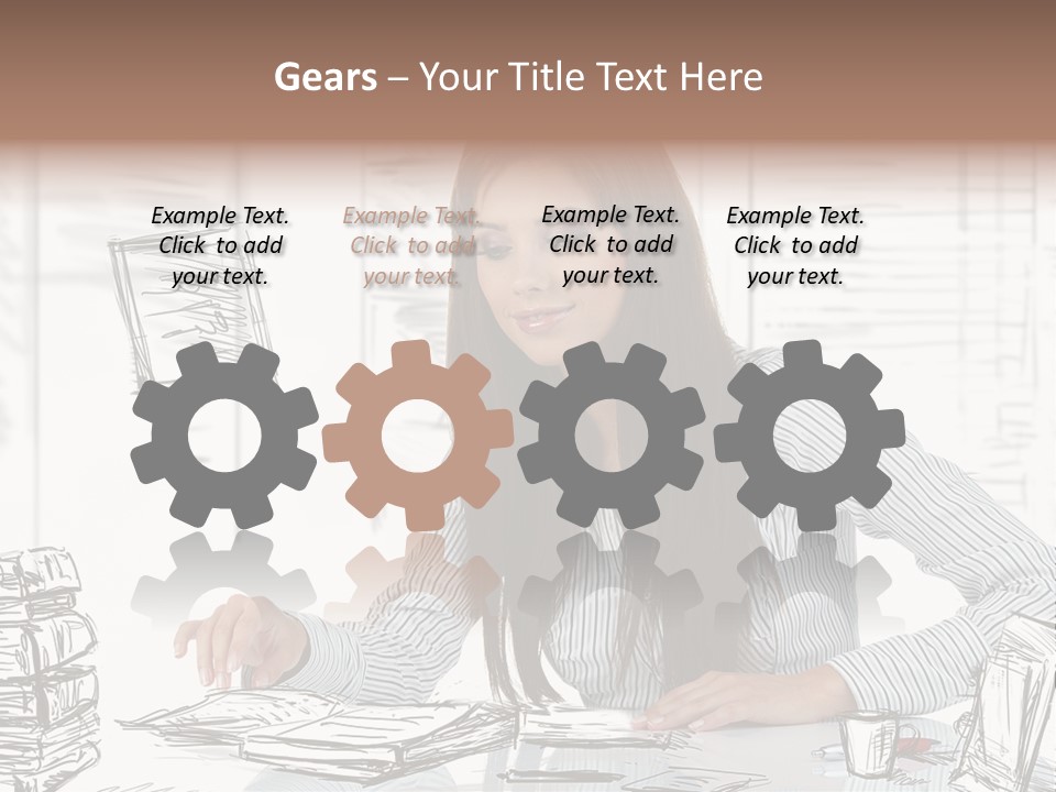 Female Indoors Businesswoman PowerPoint Template