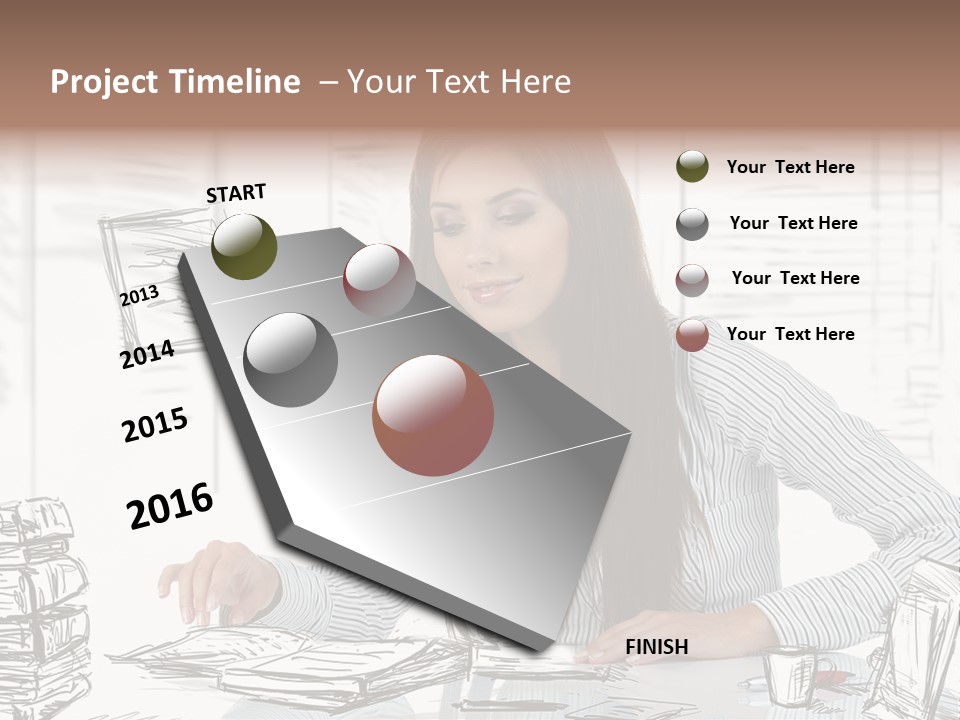 Female Indoors Businesswoman PowerPoint Template