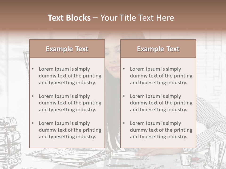 Female Indoors Businesswoman PowerPoint Template