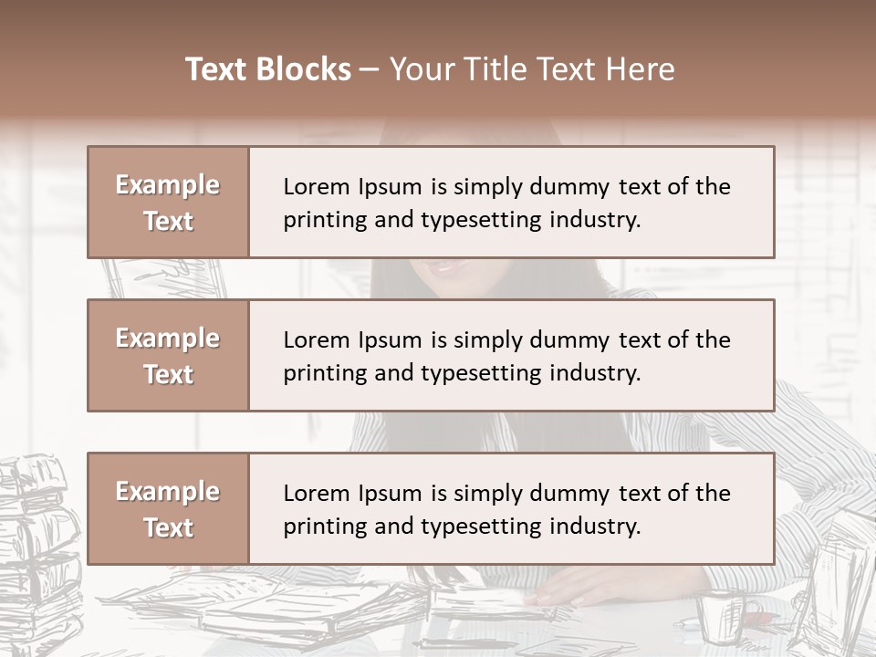 Female Indoors Businesswoman PowerPoint Template
