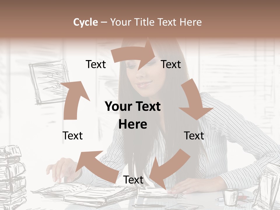 Female Indoors Businesswoman PowerPoint Template