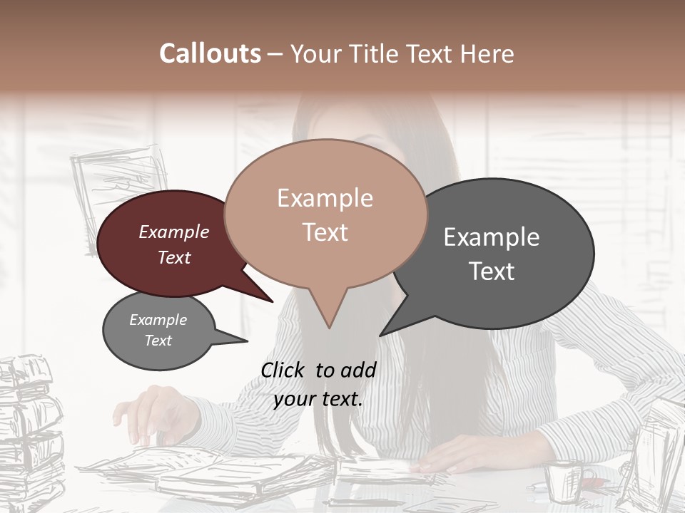 Female Indoors Businesswoman PowerPoint Template