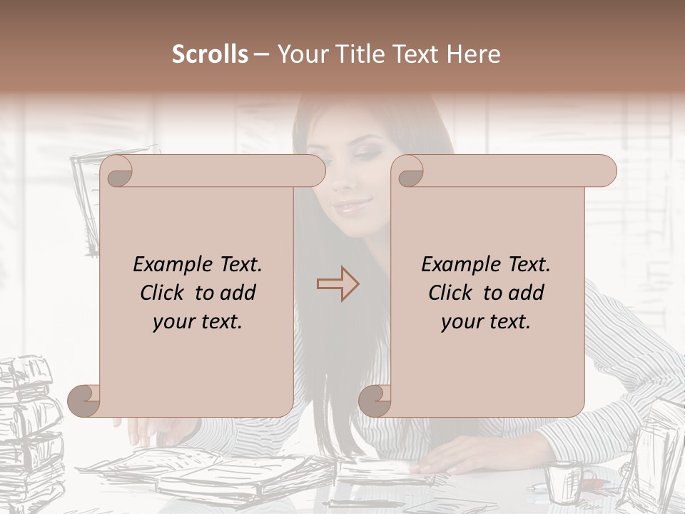 Female Indoors Businesswoman PowerPoint Template