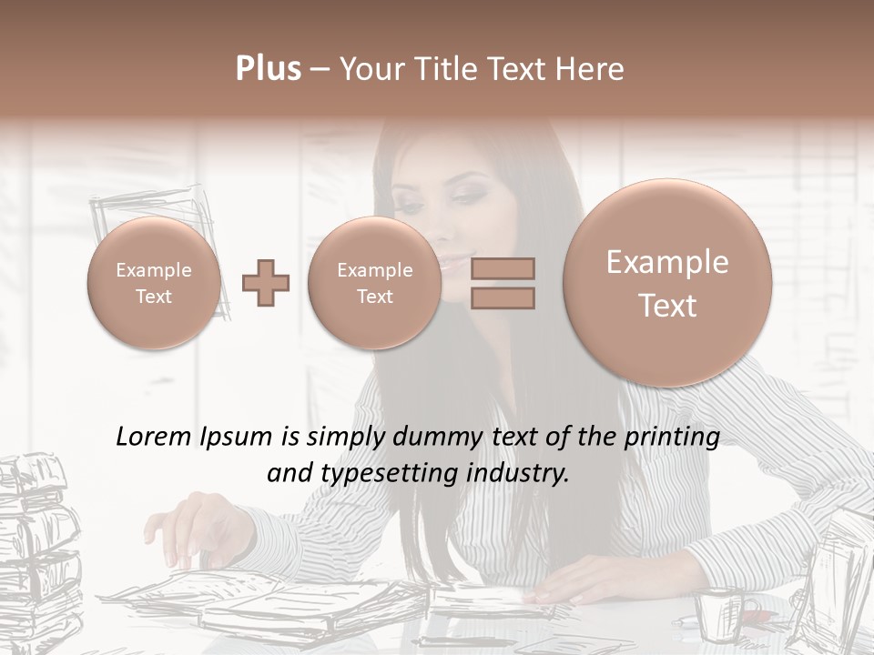 Female Indoors Businesswoman PowerPoint Template