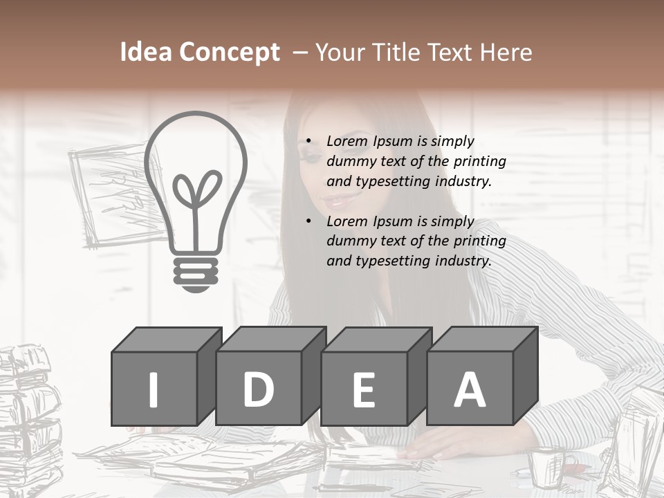 Female Indoors Businesswoman PowerPoint Template