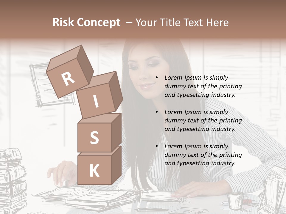 Female Indoors Businesswoman PowerPoint Template