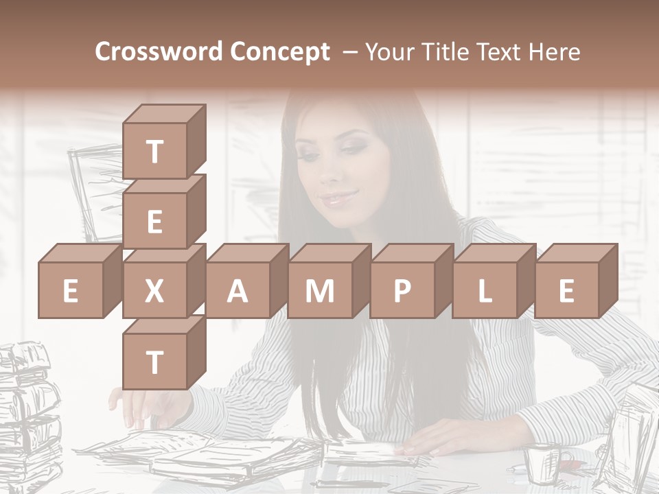 Female Indoors Businesswoman PowerPoint Template