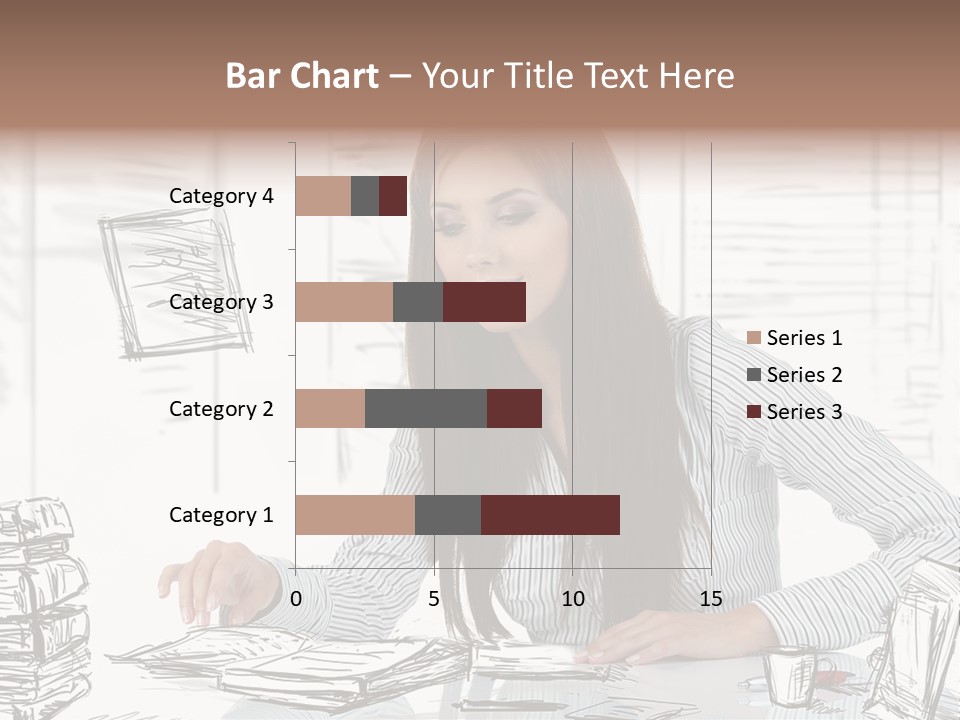 Female Indoors Businesswoman PowerPoint Template