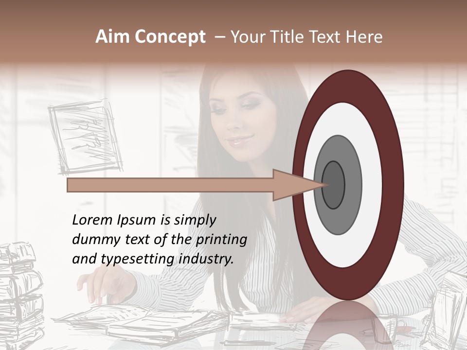 Female Indoors Businesswoman PowerPoint Template