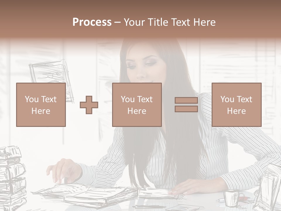 Female Indoors Businesswoman PowerPoint Template